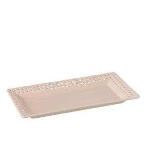 PLATE RECTANGULAR CERAMIC PINK