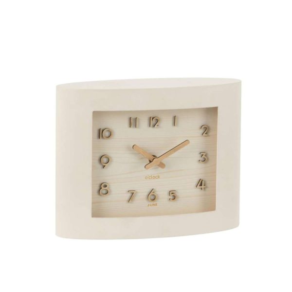 TABLE CLOCK RECTANGLE PLYWOOD/MDF WHITE