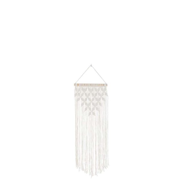 WALL DECORATION MACRAME LONG COTTON WHITE