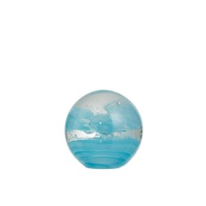 PAPERWEIGHT CYCLONE GLASS BLUE LARGE