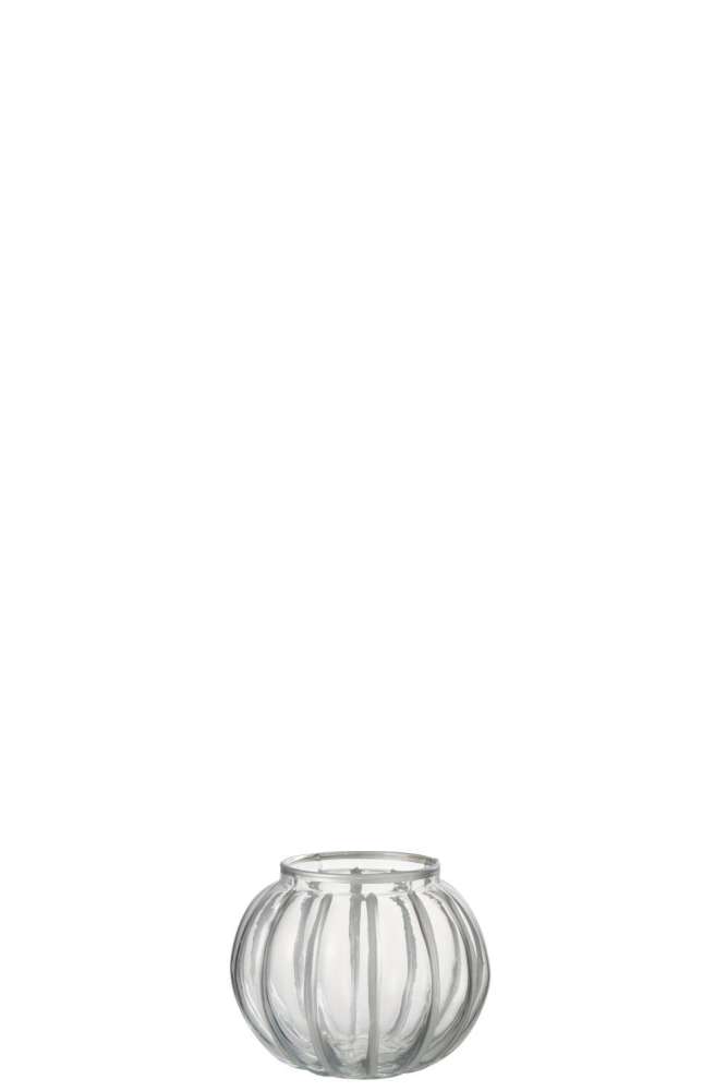 HURRICANE BALL STRIPE GLASS TRANSPARENT/SILVER SMALL