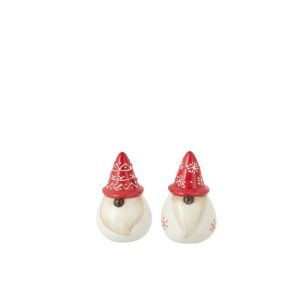 SALT & PEPPER SANTA CLAUS DOLOMITE WHITE/CHRISTMAS RED