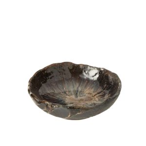 TRAY DECORATIVE NAGA CERAMIC BROWN/BLACK MEDIUM