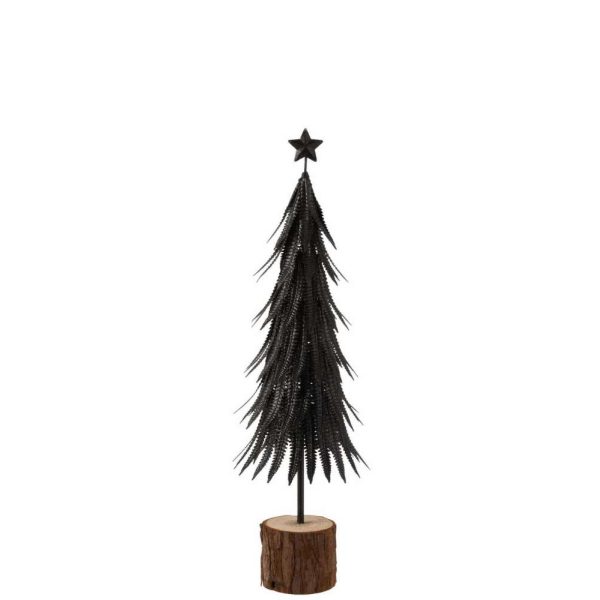 CHRISTMAS TREE METAL GLITTER BLACK SMALL