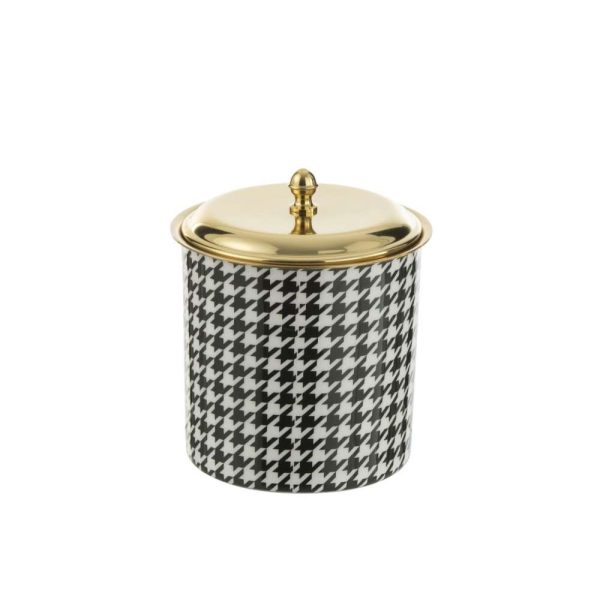 ICE BUCKET PIED-DE-POULE STAINLESS STEEL GOLD COLORED