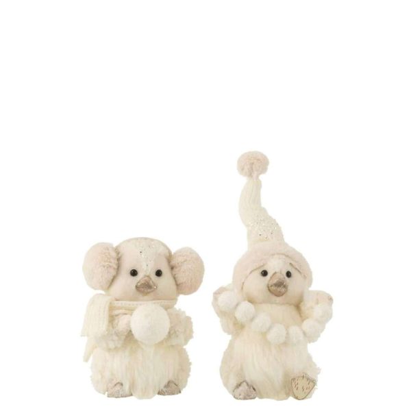 PENGUIN SNOWBALLS STANDING DECO TEXTILE ECRU LARGE ASSORTMENT OF 2