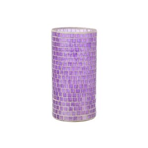 VASE MOSAIC ROUND GLASS PURPLE