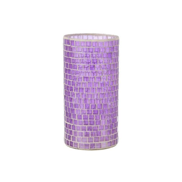 VASE MOSAIC ROUND GLASS PURPLE
