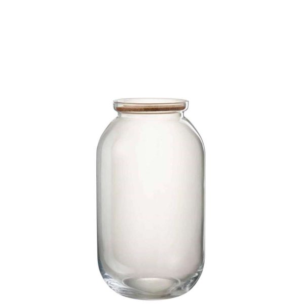 POT ROXY DECORATIVE GLASS/CORK TRANSPARENT LARGE