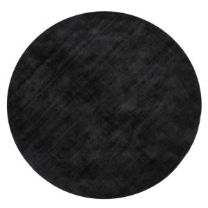 CARPET ROUND HANDMADE VISCOSE BLACK