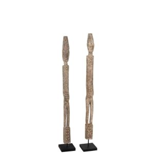 FIGURE ON FOOT KALI  ALABASIA WOOD GREY MEDIUM ASSORTMENT OF 2