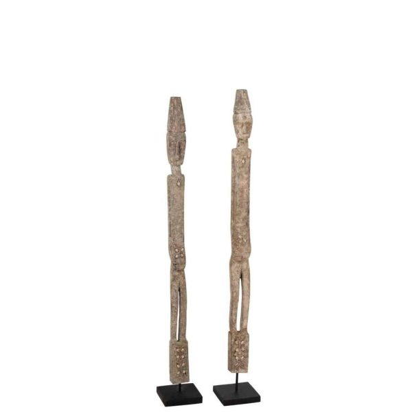 FIGURE ON FOOT KALI  ALABASIA WOOD GREY MEDIUM ASSORTMENT OF 2