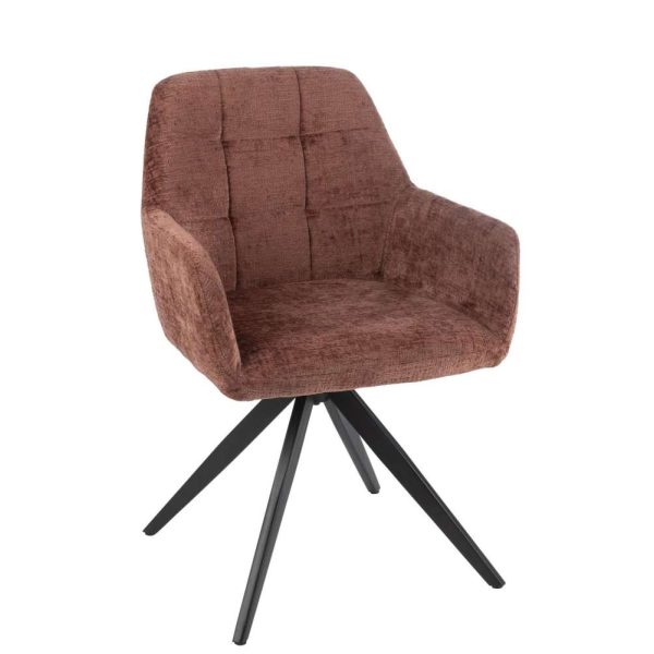 CHAIR LOUNA IRON/ACRYLIC BROWN
