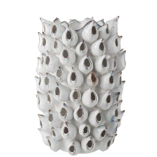 VASE ANEMONE HIGH EARTHENWARE BLUE LARGE