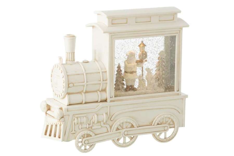WATER GLOBE LOCOMOTIVE PLASTIC WHITE