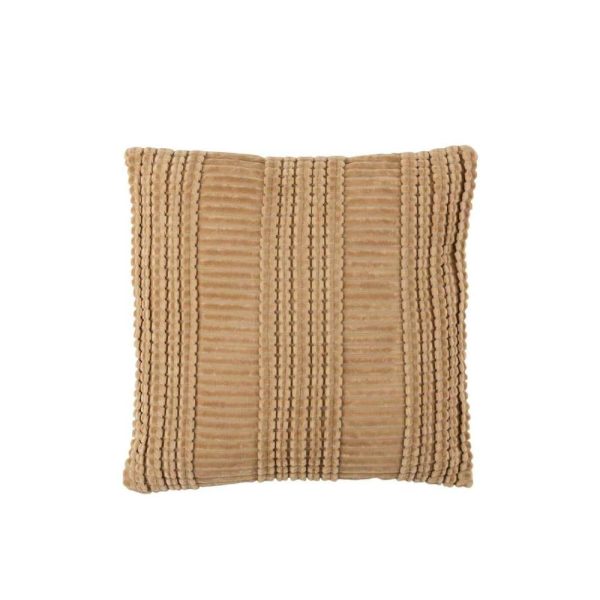 CUSHION LINE COTTON SQUARE OCHRE/BROWN