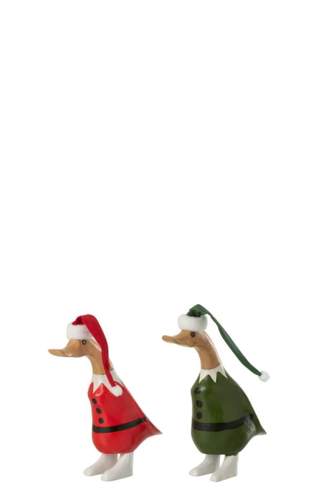 DUCK HAT BAMBOO ROOT GREEN/RED SMALL ASSORTMENT OF 2