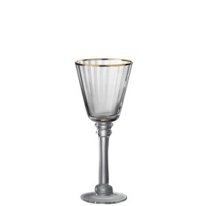 DRINKING GLASS WHI WINE RIM GLASS TRANSPARENT/GOLD