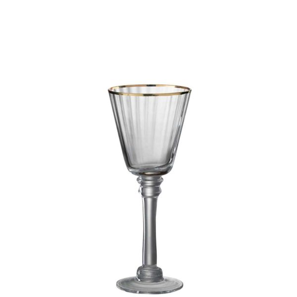 DRINKING GLASS WHI WINE RIM GLASS TRANSPARENT/GOLD