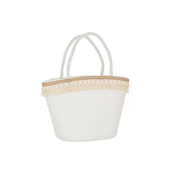 BEACH BAG SHELLS SHELLS PAPER WHITE