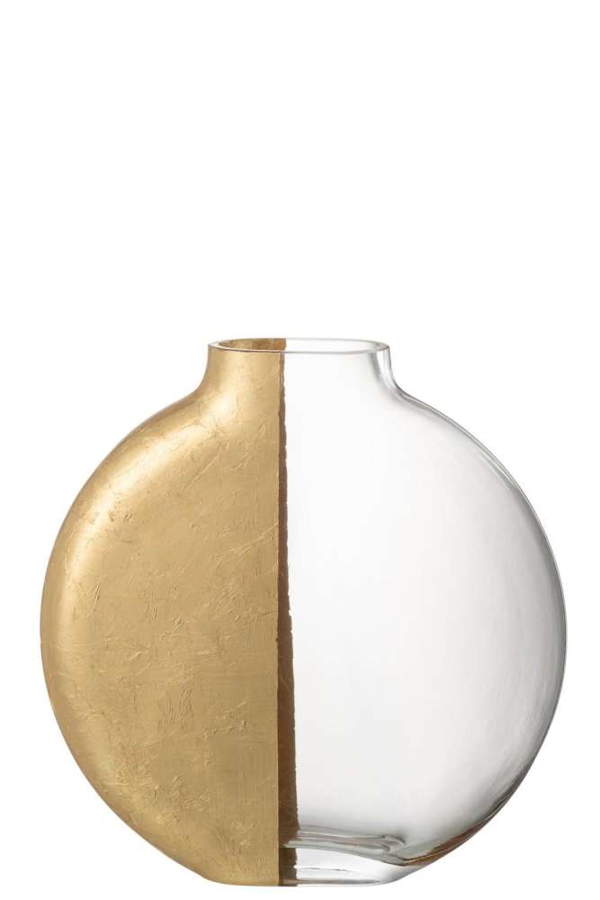 VASE LOA GLASS TRANSPARENT/GOLD LARGE