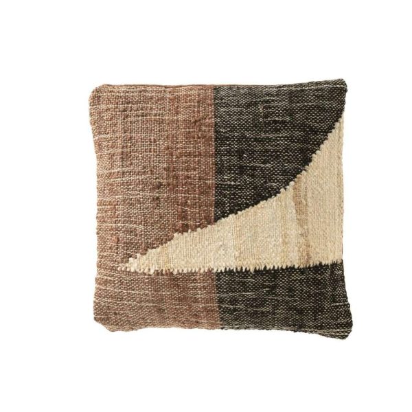 CUSHION DAKAR POLY CREAM/BROWN