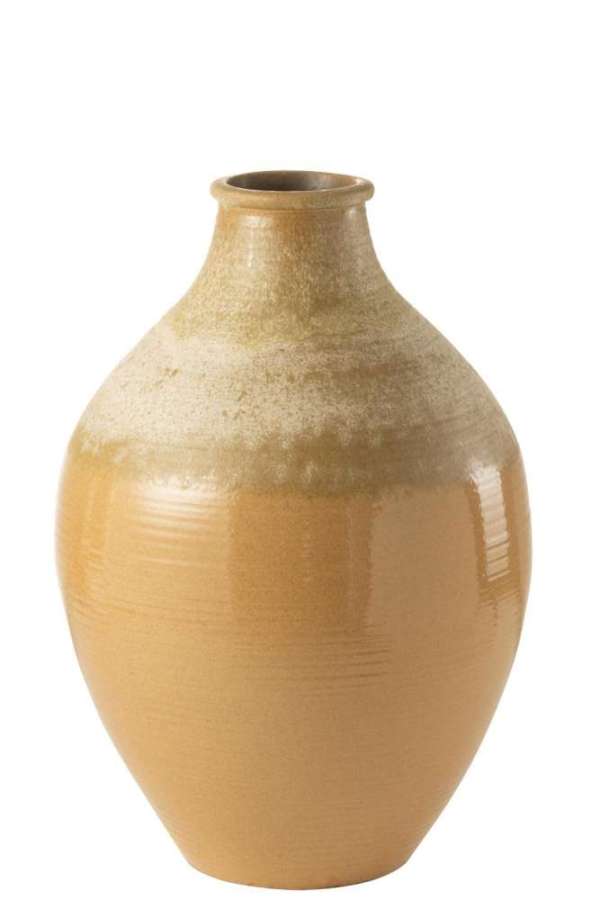 VASE MODERN CERAMIC LIGHT BROWN MEDIUM