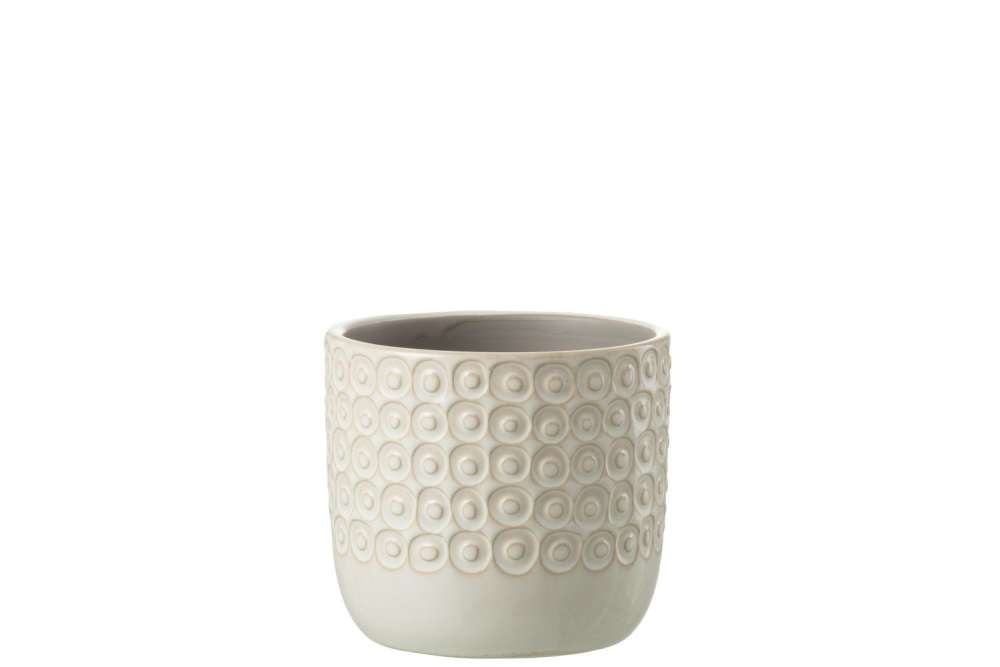 FLOWERPOT BALL CERAMIC WHITE SMALL
