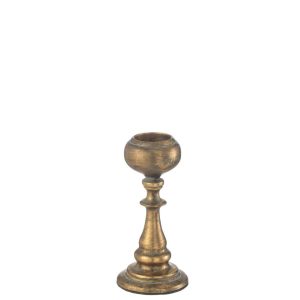 CANDLE HOLDER REM METAL GOLD
