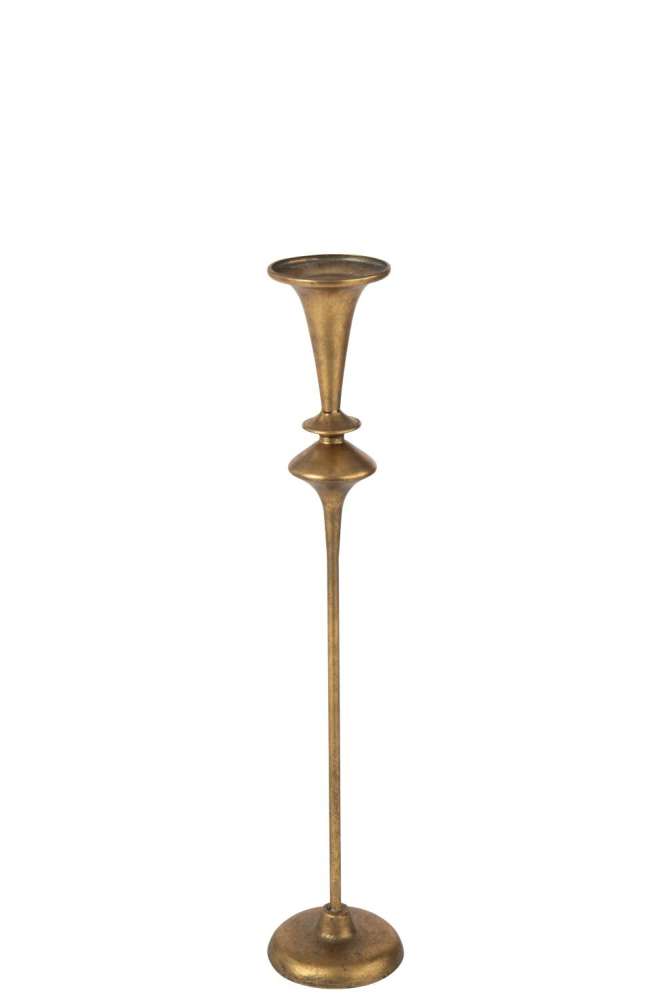 CANDLE HOLDER IRON GOLD COLORED SMALL