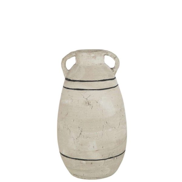 JUG STRIPE TERRACOTTA BEIGE/BLACK LARGE