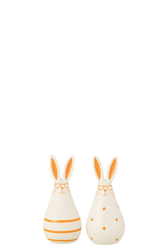 RABBIT GLASSES ORANGE CERAMIC SMALL ASSORTMENT OF 2