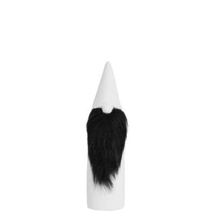 SANTA CLAUS CERAMIC/FAKE FUR BLACK/WHITE SMALL