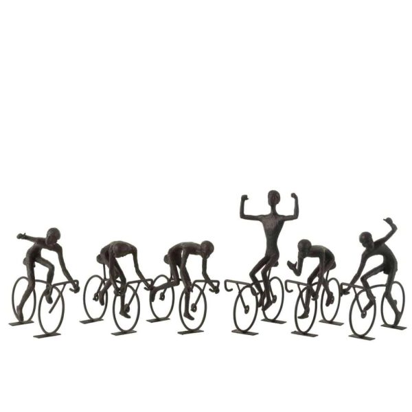 CYCLISTS POLY/METAL BLACK LARGE ASSORTMENT OF 6