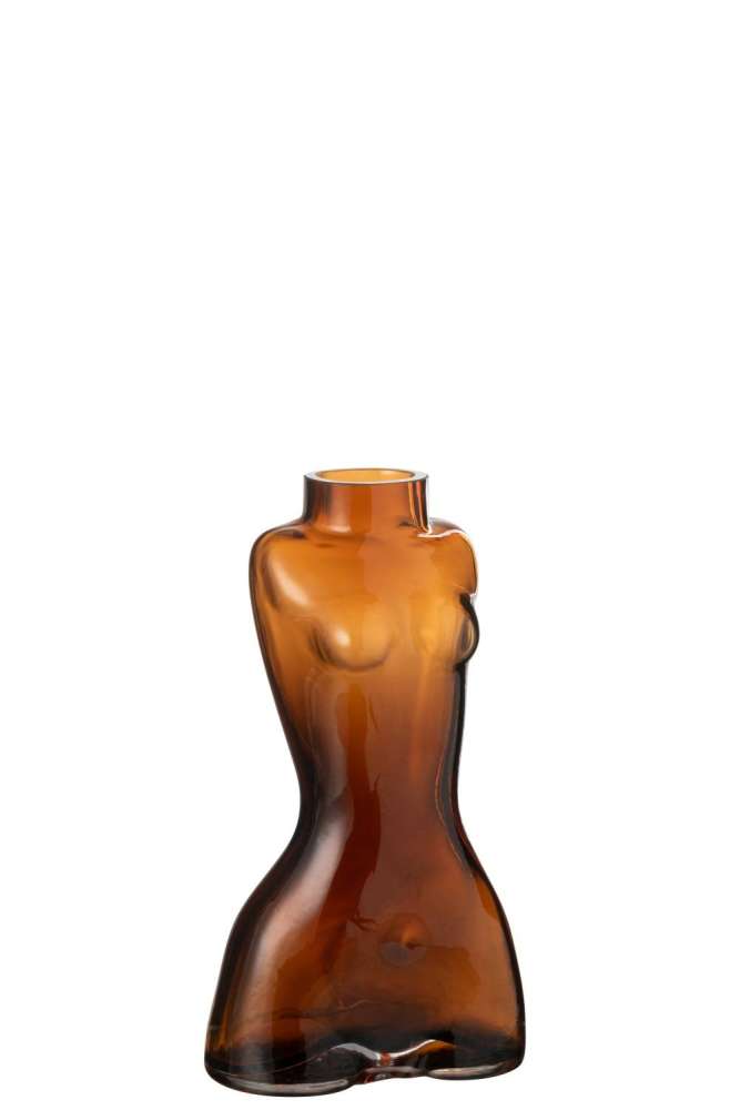 VASE BODY GLASS BROWN SMALL