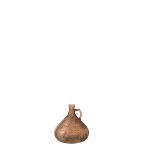 VASE BOTTLE WITH HANDLE GLASS ANTIQUE PINK