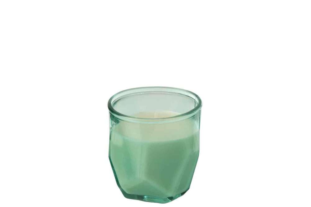 CANDLE ORIGAMI GLASS AQUA -