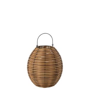LANTERN WOVEN LED PLASTIC NATURAL MEDIUM