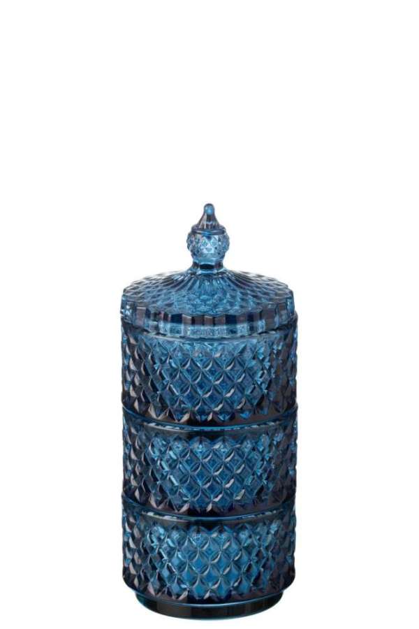 JAR 3 LEVELS GLASS BLUE