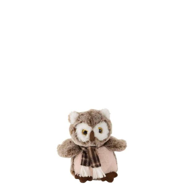 OWL+SCARF PLUSH BROWN/BEIGE SMALL