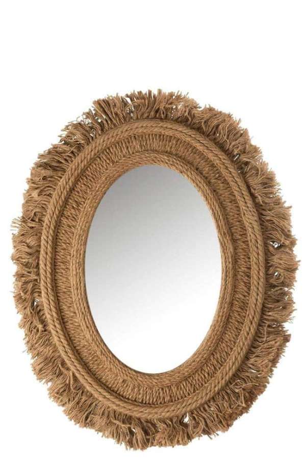 MIRROR OVAL JUTE NATURAL