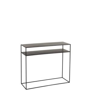 CONSOLE RECTANGULAR 2 SHELVES METAL BLACK