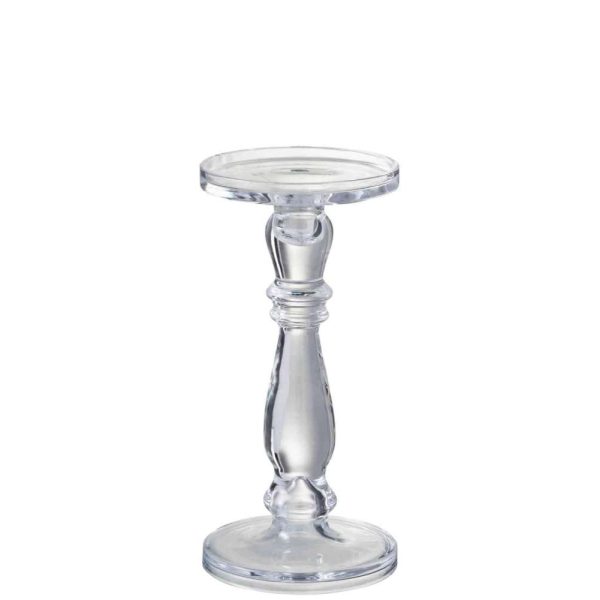 CANDLESTICK/CANDLE HOLDER LETI GLASS TRANSPARENT MEDIUM
