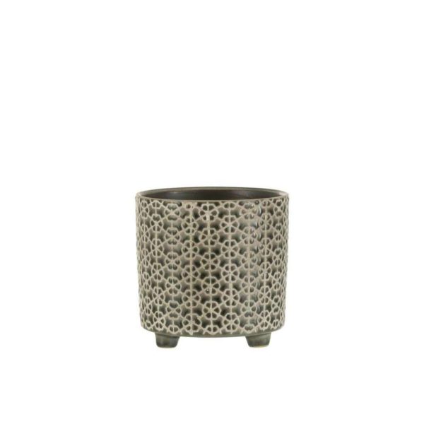 FLOWERPOT FLOWER CERAMIC GREY/BLUE MEDIUM