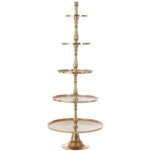 TRAY 5 LEVELS ROUND ALUMINIUM GOLD