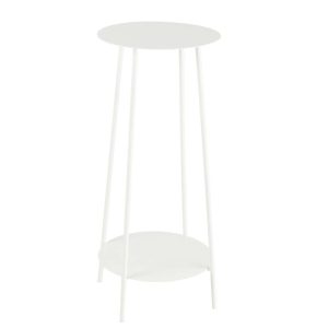 FLOWER STAND TWO METAL WHITE