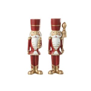 NUTCRACKER RESIN WHITE/RED LARGE ASSORTMENT OF 2