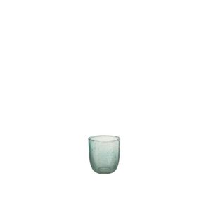 TEALIGHT HOLDER BUBBLES GLASS AQUA SMALL