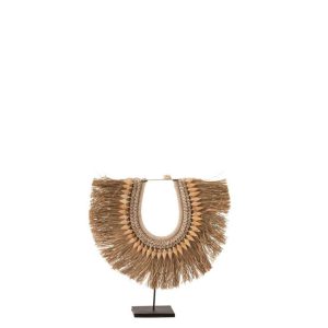 NECKLACE+STAND DORA SHELLS/SEAGRASS BEIGE SMALL