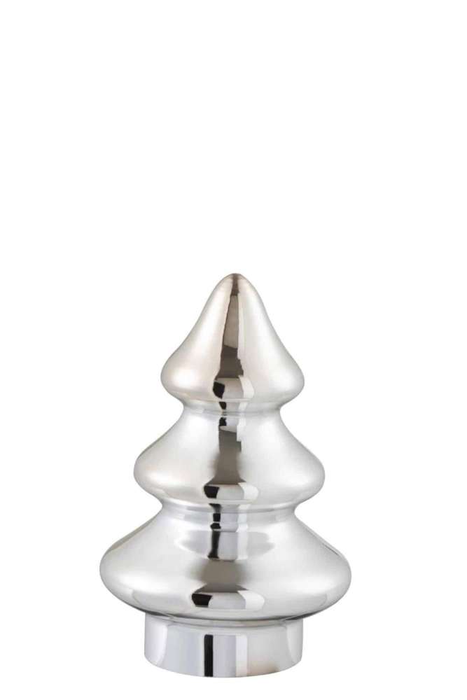 CHRISTMAS TREE DECO GLASS SILVER SMALL